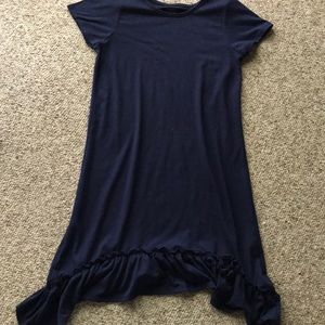 T-shirt dress with ruffle seams